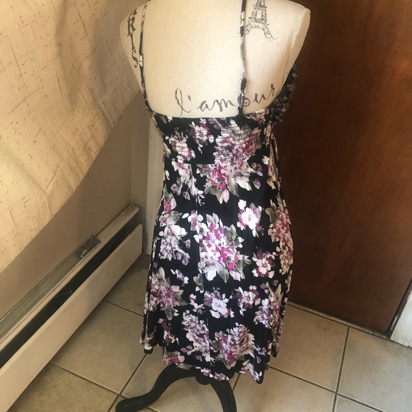 Candies Womens Multicolor Floral Dress Fluff Bodice SZ M Spaghetti Straps SEXY - Picture 4 of 10